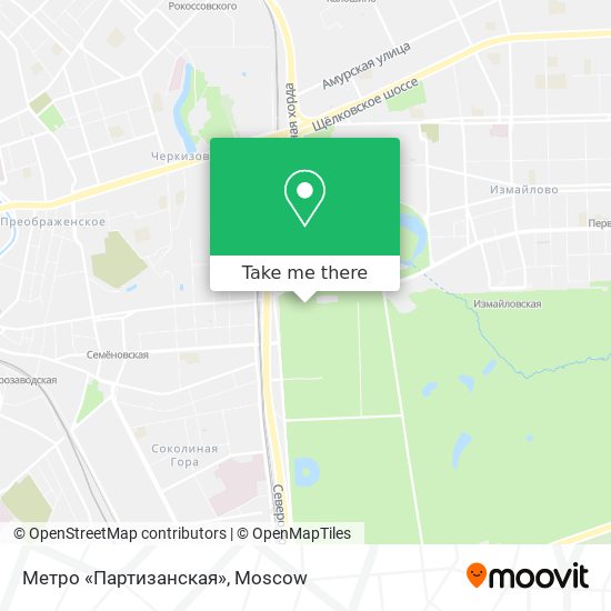 Метро «Партизанская» map