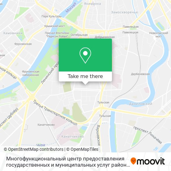 Многофункциональный центр предоставления государственных и муниципальных услуг района Даниловский map