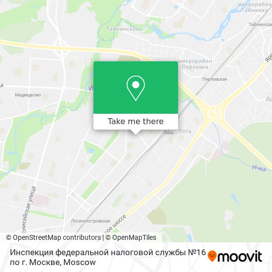 Инспекция федеральной налоговой службы №16 по г. Москве map