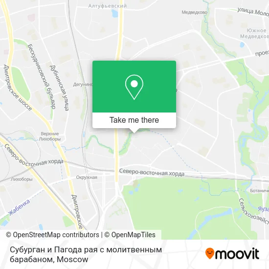 Субурган и Пагода рая с молитвенным барабаном map