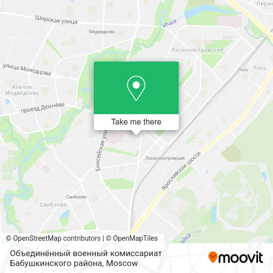 Объединённый военный комиссариат Бабушкинского района map