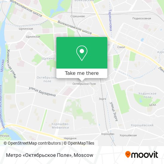 Метро «Октябрьское Поле» map