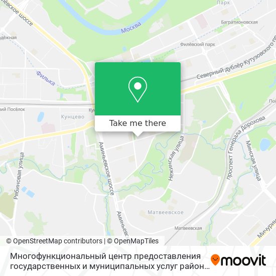 Многофункциональный центр предоставления государственных и муниципальных услуг района Фили-Давыдково map