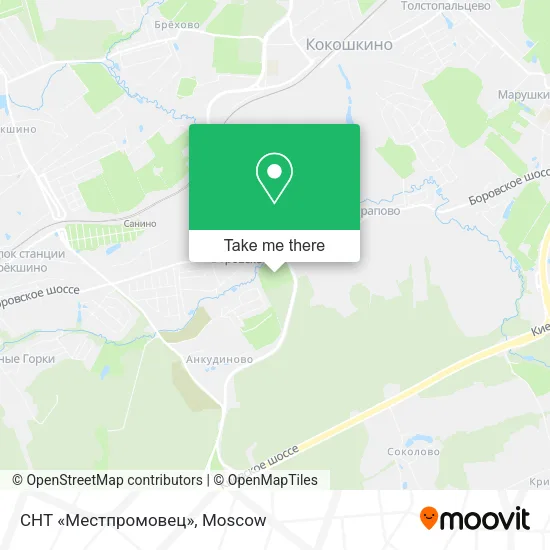 СНТ «Местпромовец» map