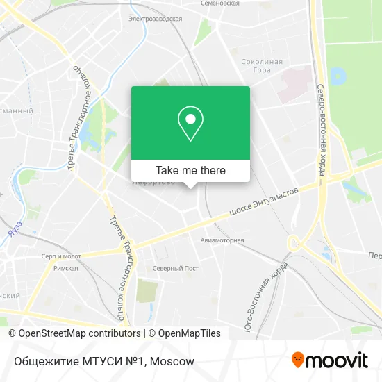 Общежитие МТУСИ №1 map