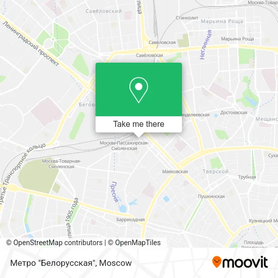 Метро "Белорусская" map