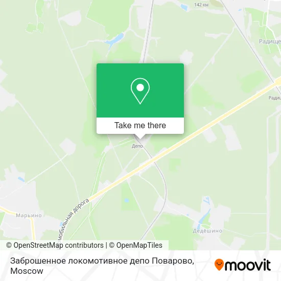 Заброшенное локомотивное депо Поварово map