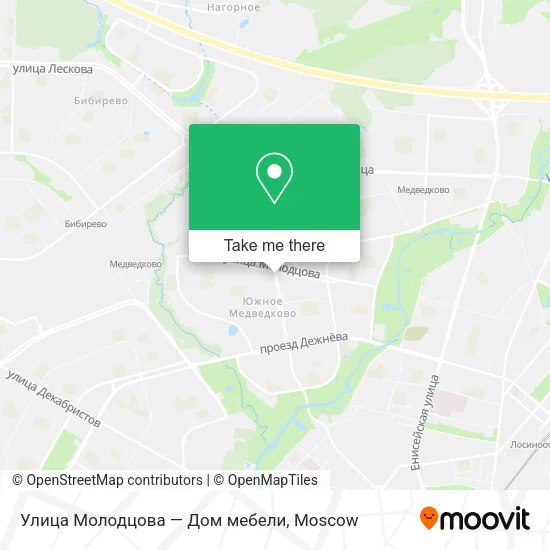 Улица Молодцова — Дом мебели map