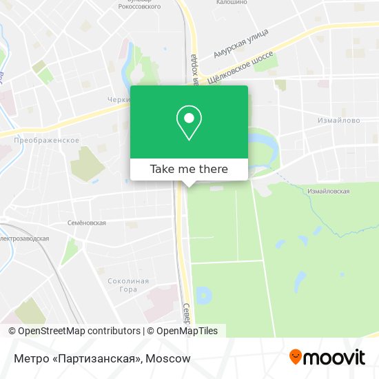 Метро «Партизанская» map