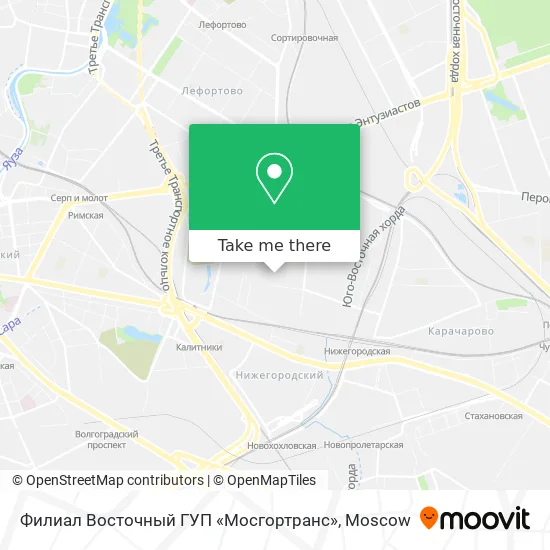 Филиал Восточный ГУП «Мосгортранс» map