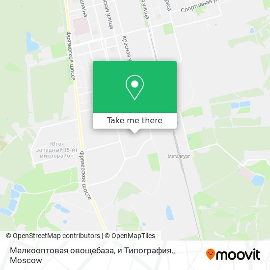 Мелкооптовая овощебаза, и Типография. map