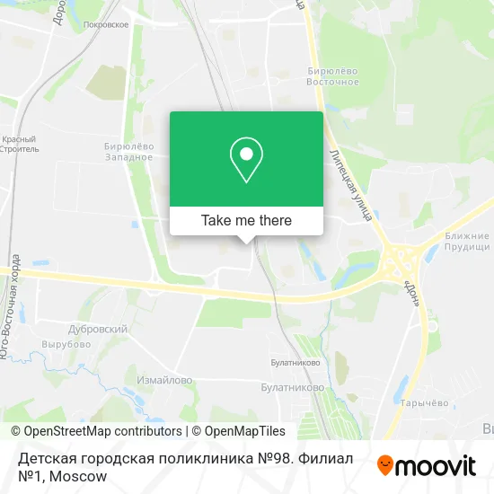 Детская городская поликлиника №98. Филиал №1 map