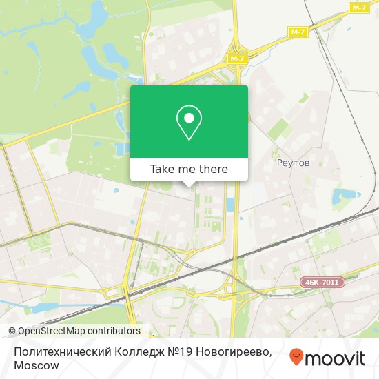 Политехнический Колледж №19 Новогиреево map