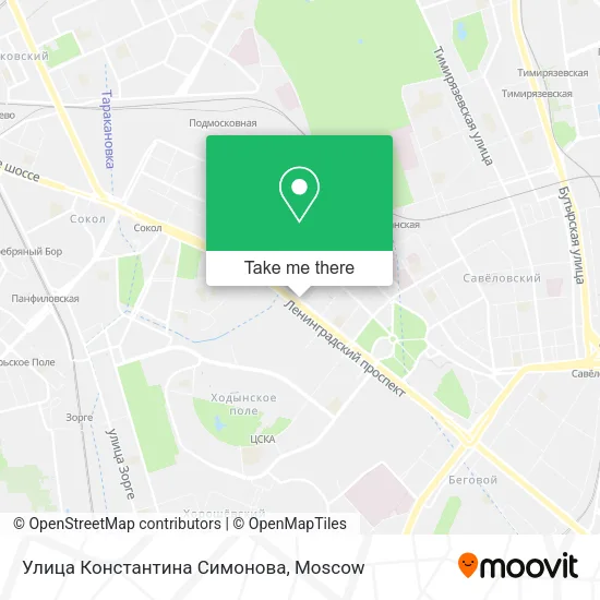 Улица Константина Симонова map