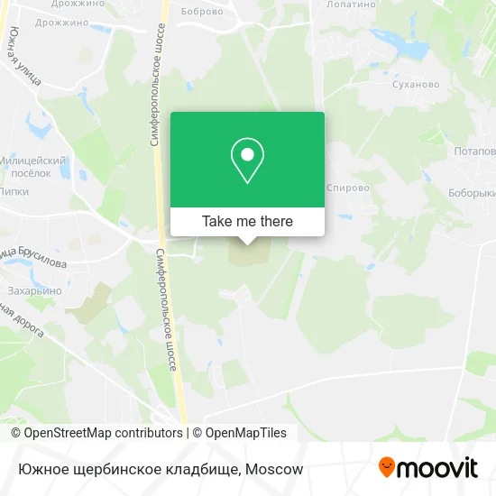 Южное щербинское кладбище map