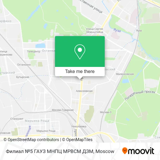 Филиал №5 ГАУЗ МНПЦ МРВСМ ДЗМ map