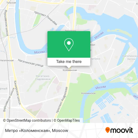 Метро «Коломенская» map