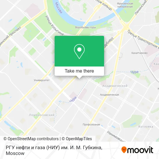 РГУ нефти и газа (НИУ) им. И. М. Губкина map