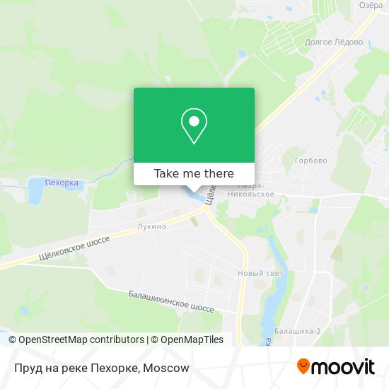 Пруд на реке Пехорке map