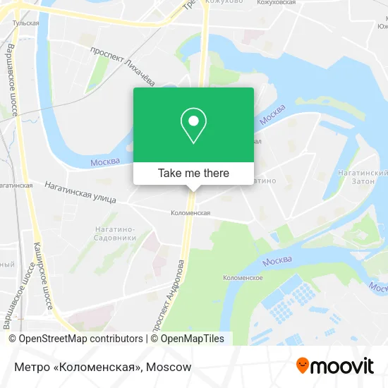Метро «Коломенская» map