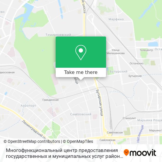 Многофункциональный центр предоставления государственных и муниципальных услуг района Тимирязевский map