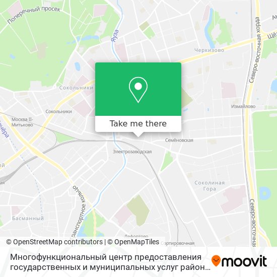 Карта соколиная гора район москва