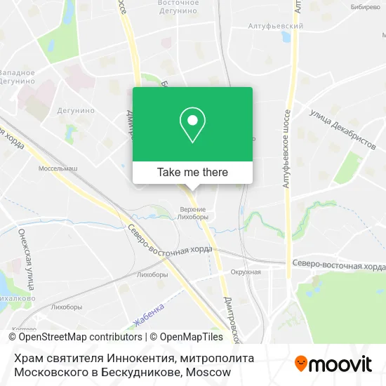 Храм святителя Иннокентия, митрополита Московского в Бескудникове map