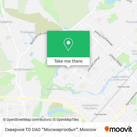 Северное ТО ОАО ""Мосэнергосбыт"" map