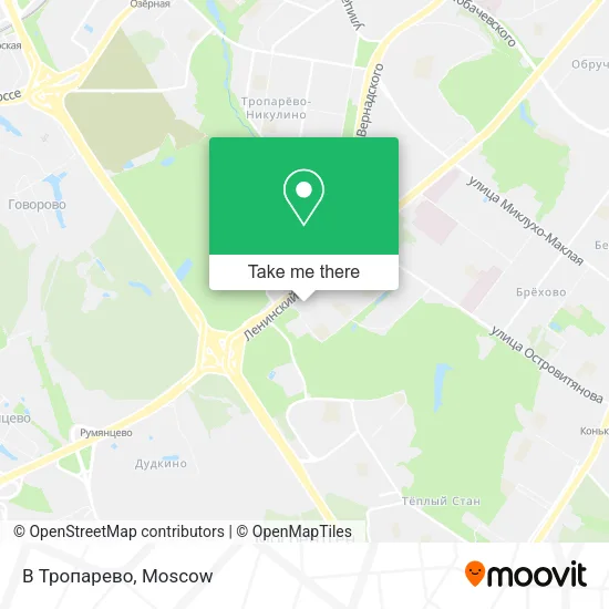 В Тропарево map