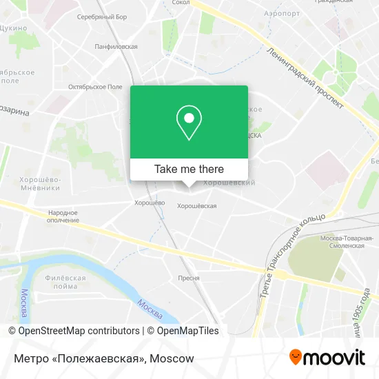 Метро «Полежаевская» map