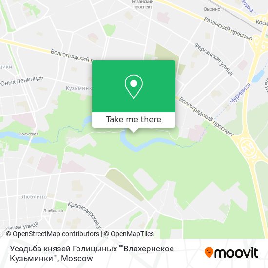 Усадьба князей Голицыных ""Влахернское-Кузьминки"" map