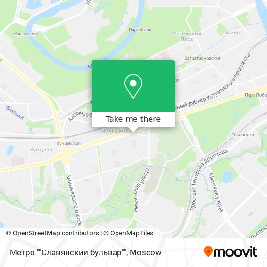 Метро ""Славянский бульвар"" map