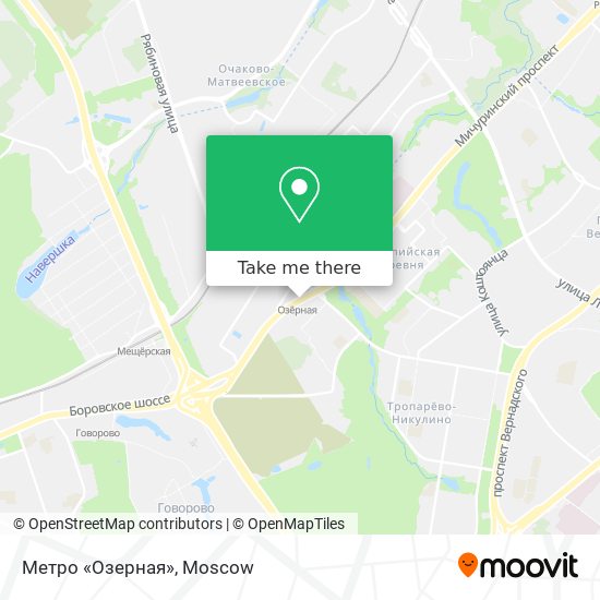 Метро «Озерная» map