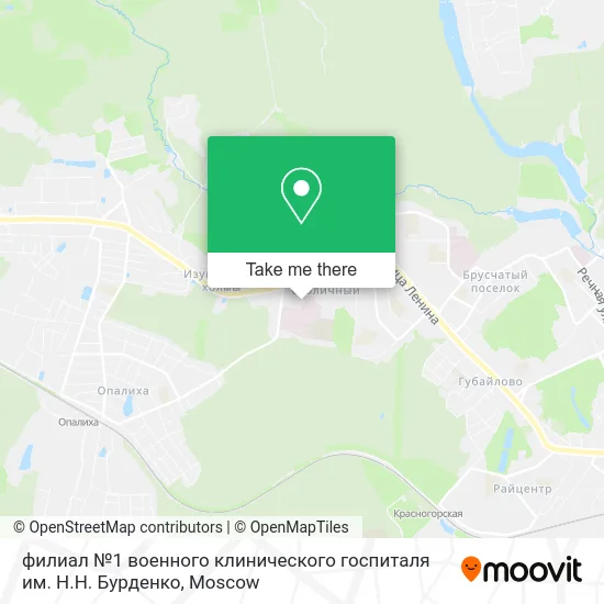 филиал №1 военного клинического госпиталя им. Н.Н. Бурденко map