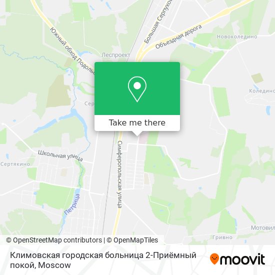 Климовская городская больница 2-Приёмный покой map