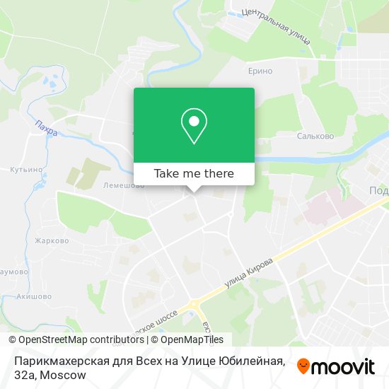Парикмахерская для Всех на Улице Юбилейная, 32а map