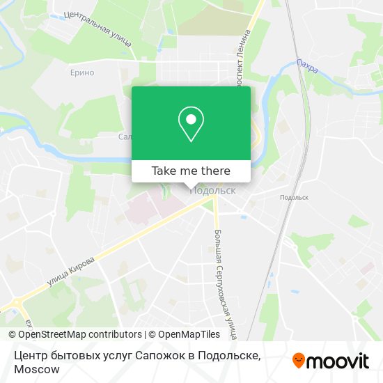 Центр бытовых услуг Сапожок в Подольске map