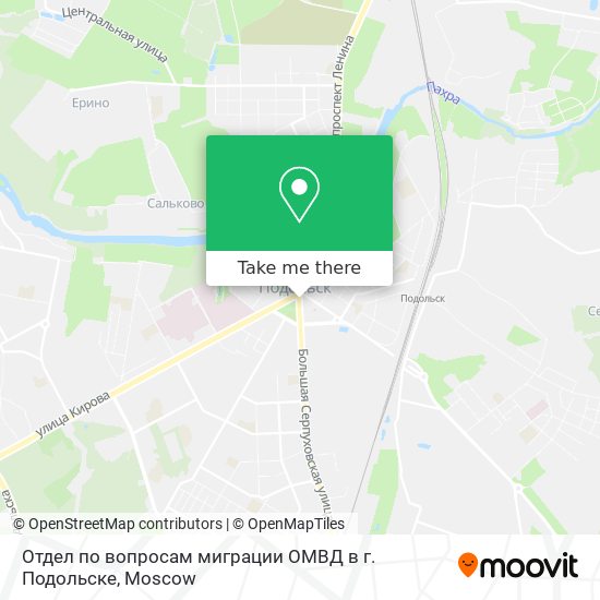 Отдел по вопросам миграции ОМВД в г. Подольске map