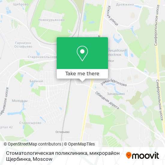 Стоматологическая поликлиника, микрорайон Щербинка map
