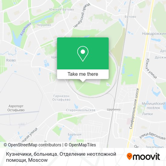 Кузнечики, больница. Отделение неотложной помощи map