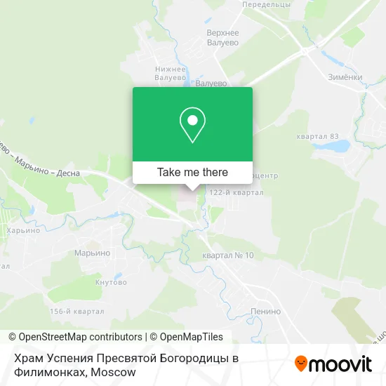 Храм Успения Пресвятой Богородицы в Филимонках map