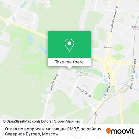 Отдел по вопросам миграции ОМВД по району Северное Бутово map