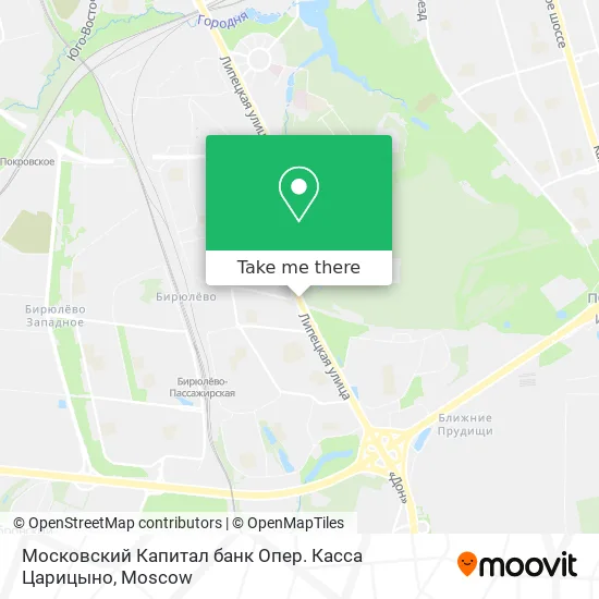 Московский Капитал банк Опер. Касса Царицыно map