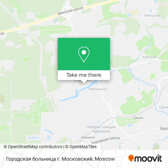 Городская больница г. Московский map