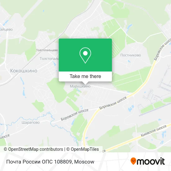 Почта России ОПС 108809 map
