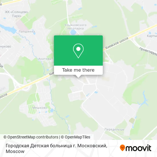 Городская Детская больница г. Московский map