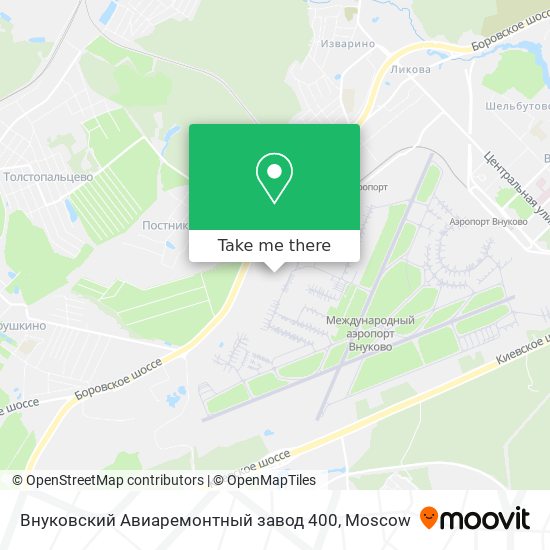 Внуковский Авиаремонтный завод 400 map