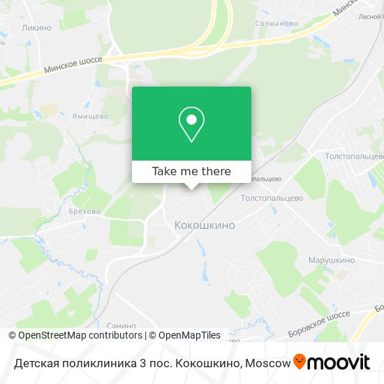 Детская поликлиника 3 пос. Кокошкино map