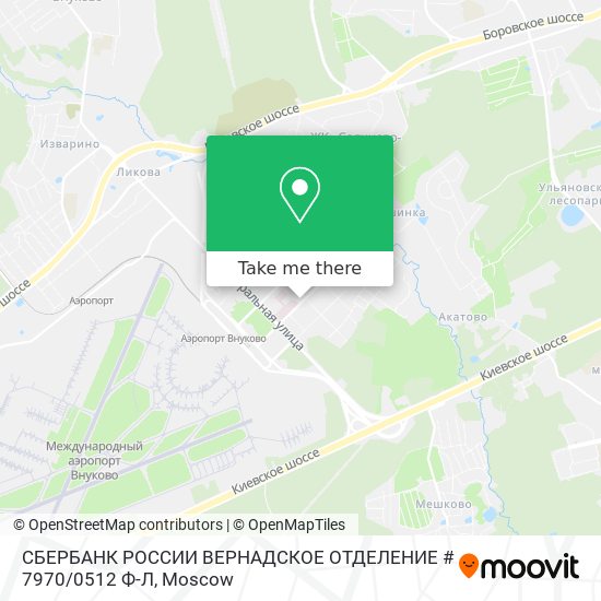 СБЕРБАНК РОССИИ ВЕРНАДСКОЕ ОТДЕЛЕНИЕ # 7970 / 0512 Ф-Л map