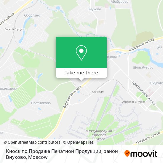 Киоск по Продаже Печатной Продукции, район Внуково map